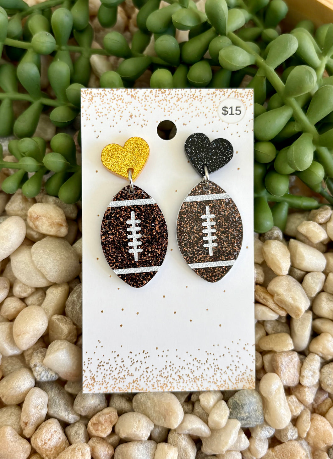 Steelers Acrylic Heart with Football