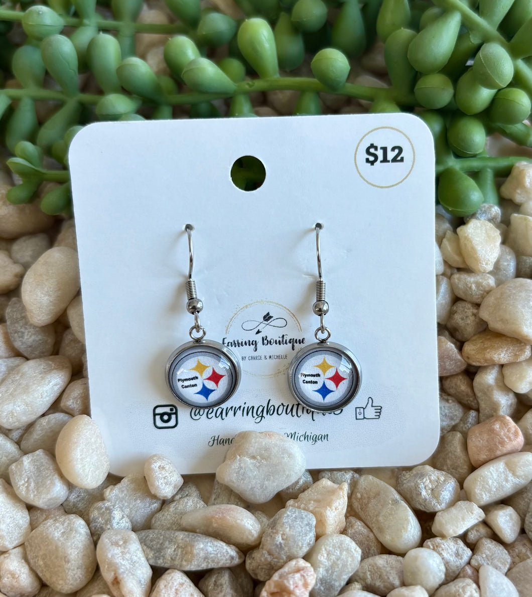Steelers Glass Cabochon Dangle