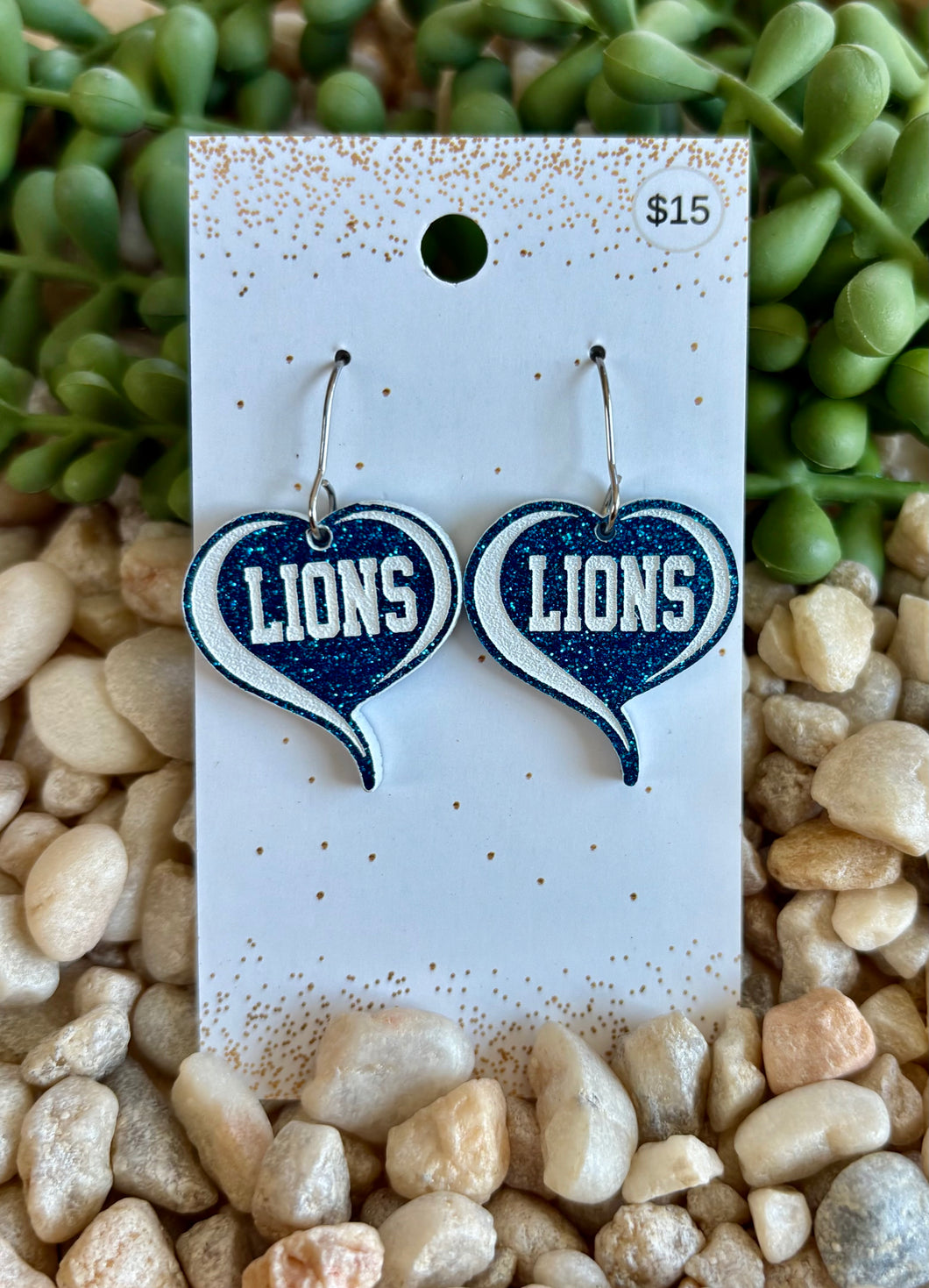 Canton Lions Acrylic Heart Dangles