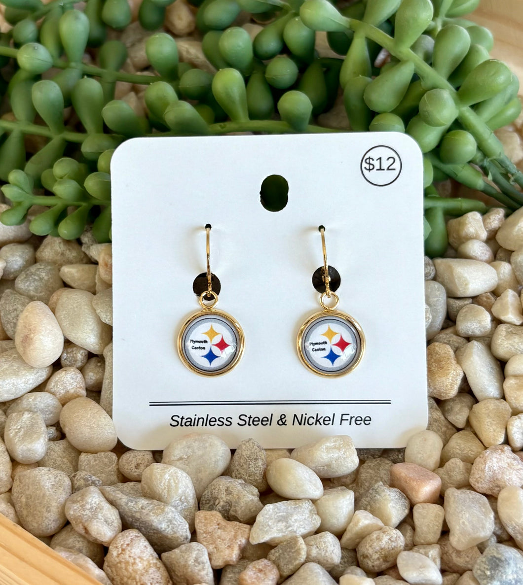 Steelers Lever Back GOLD Setting Dangle