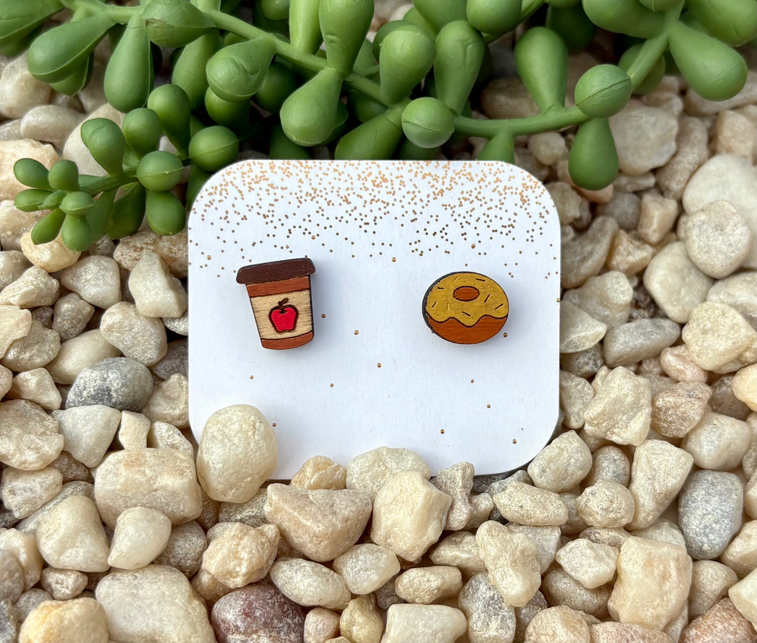 Cider & Donut Wood Stud