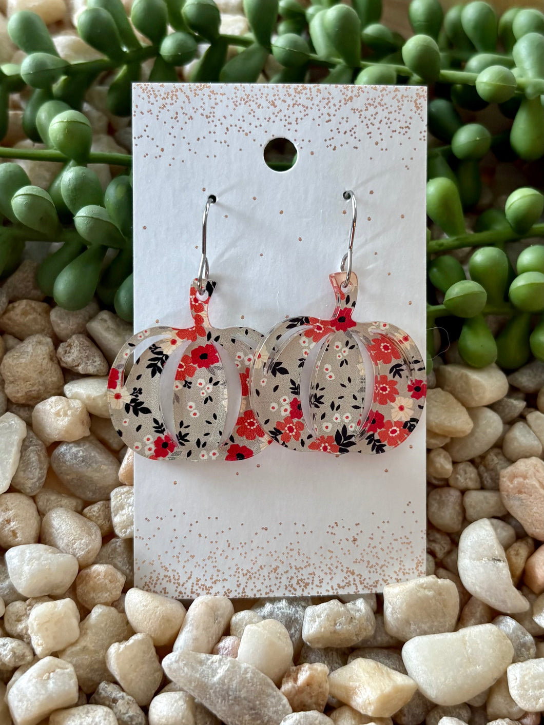 Pumpkin Poppy Acrylic Dangles