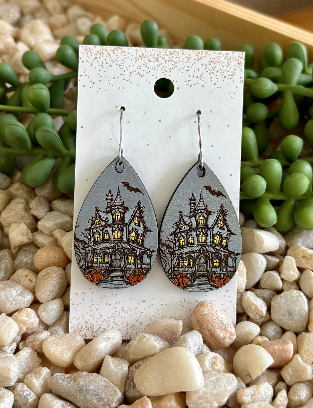 Haunted House Wood Dangles