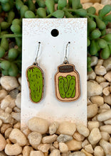 Load image into Gallery viewer, Pickle and Pickle Jar Wood Dangles
