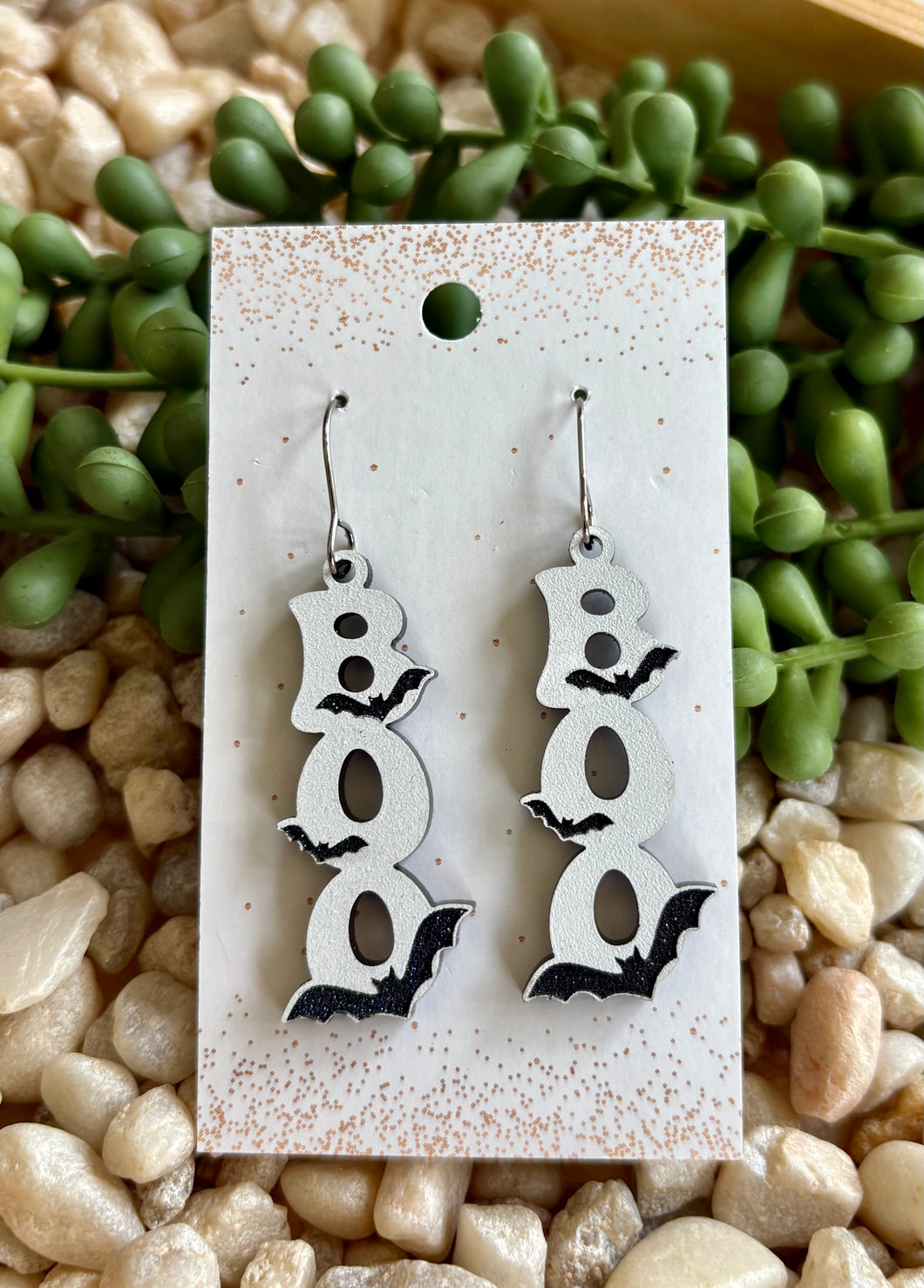 BOO with Bats Acrylic Dangles