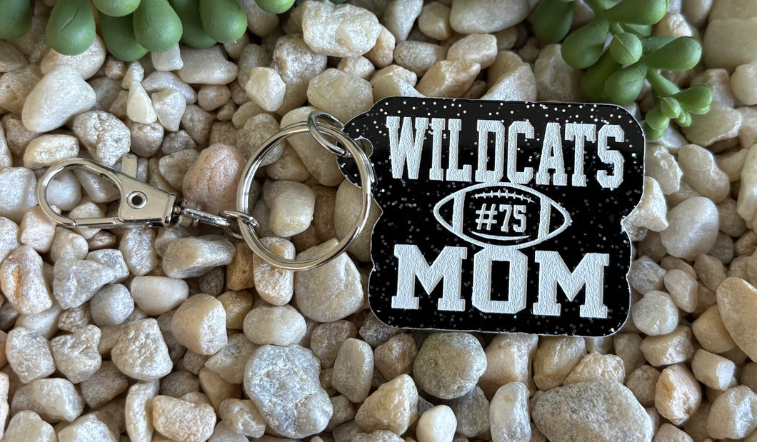 Wildcats MOM Keychain - Custom With Player Number