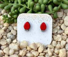 Load image into Gallery viewer, Red Holiday Bulb Wood Stud
