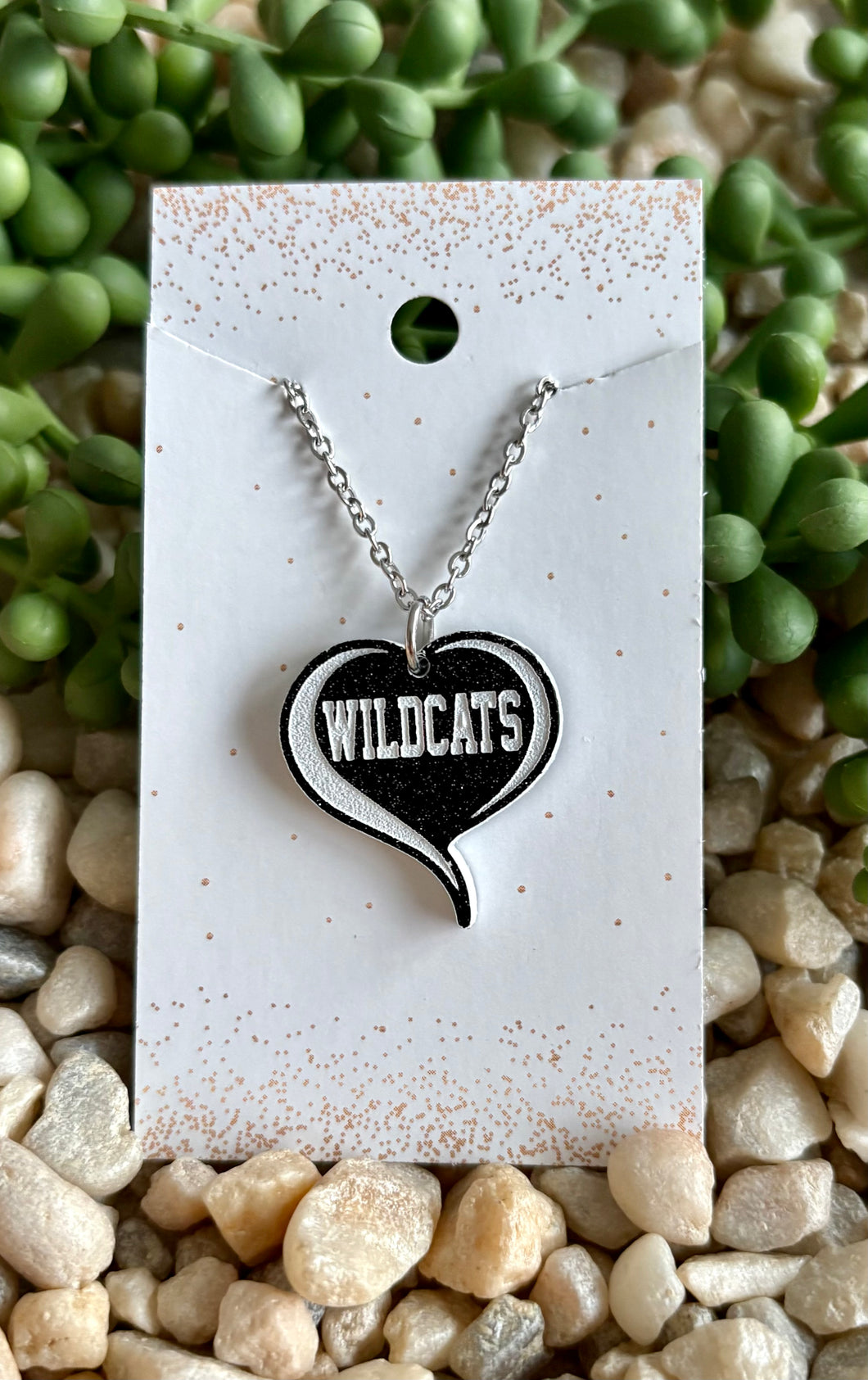 Wildcats Acrylic Heart Necklace