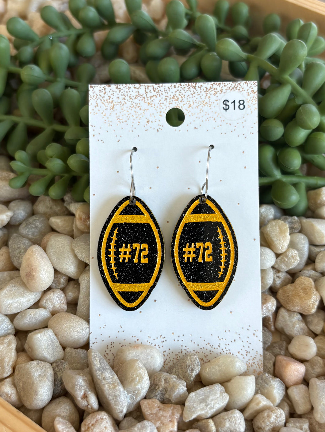 Steelers Custom Football Earrings