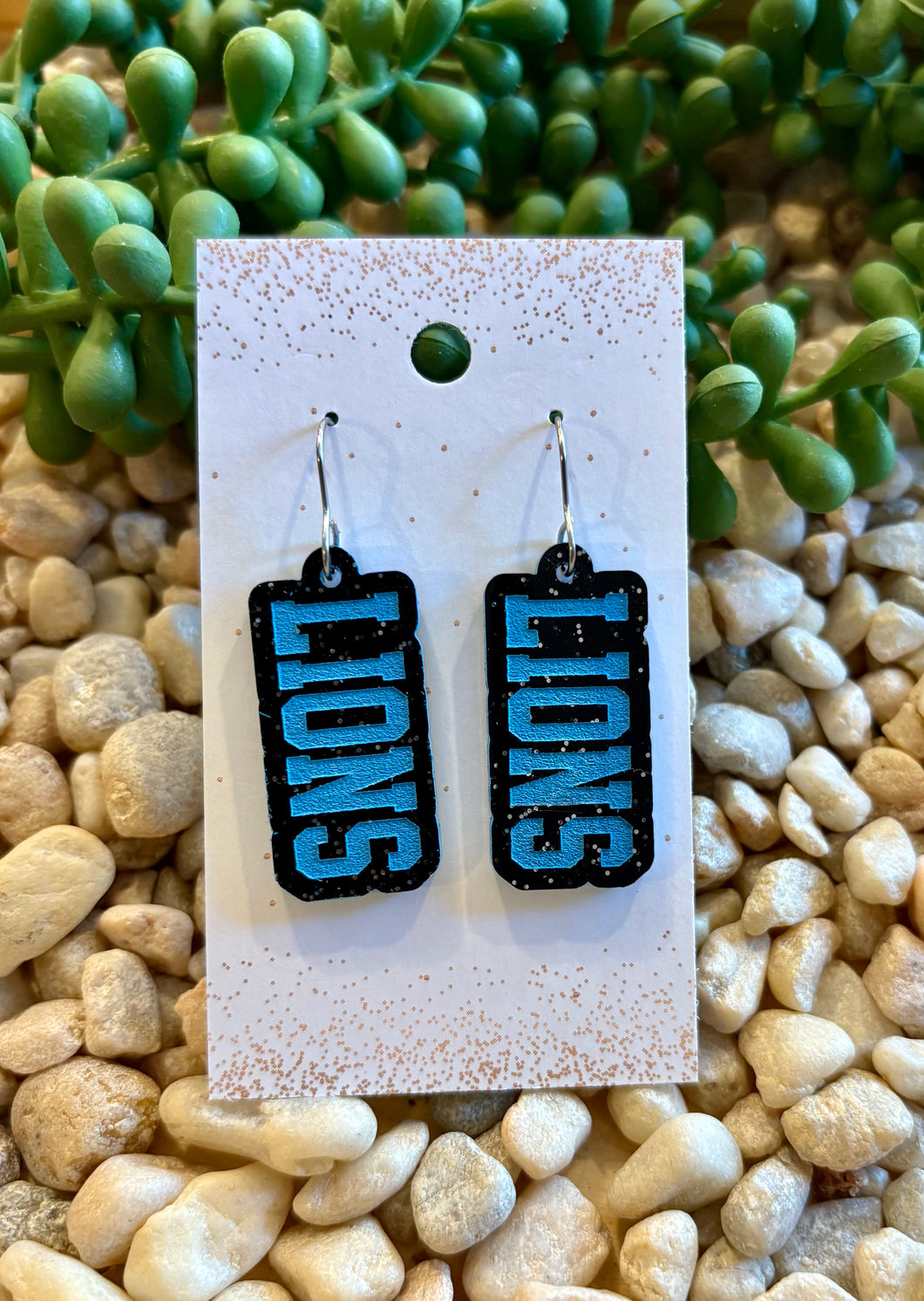 LIONS Blue/Black Dangles