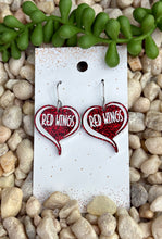Load image into Gallery viewer, RED WINGS Acrylic Heart Dangles
