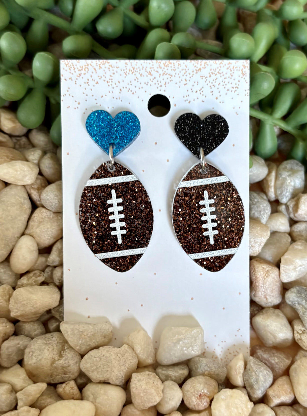 Canton Lions Acrylic Heart with Football