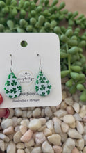 Load and play video in Gallery viewer, Acrylic Mini Teardrop Dangle Mirrored Shamrock
