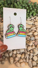Load and play video in Gallery viewer, Book Worm Wood Dangles
