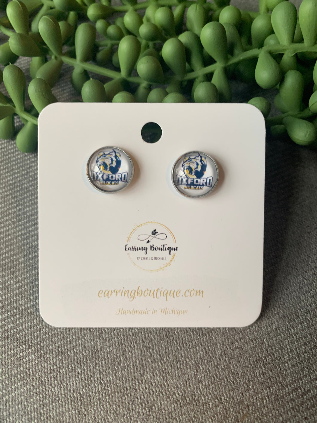 Oxford Strong 12mm Cabochon Stud Earrings