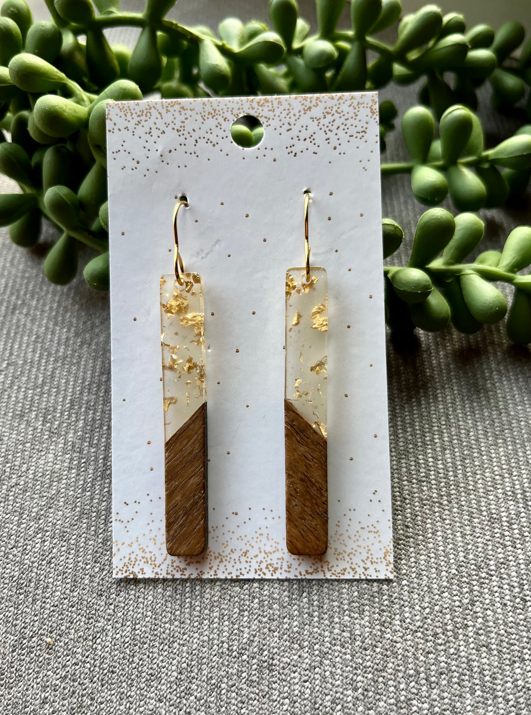 Acrylic & Wood Bars - Clear with Gold Flakes